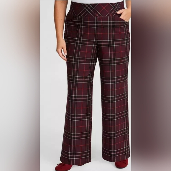 Torrid Plaid Pull On Pocket Pixie Wide Leg Size 0X - Picture 1 of 12